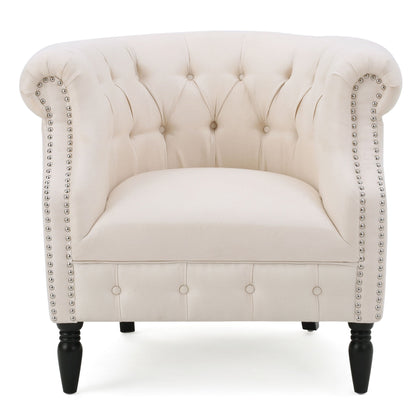 Celestialis - Upholstered Club Chair With Tub Design And Rolled Recessed Armrests