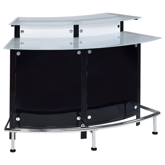 Keystone - Home Bar With Stemware & Wine Storage - Black