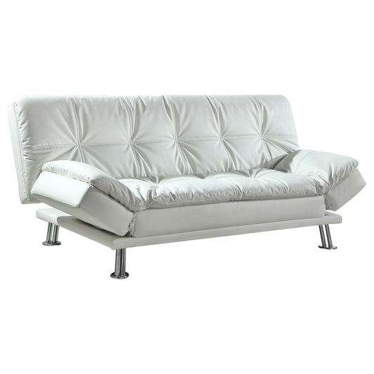 Kimpton - Upholstered Tufted Convertible Sofa Bed With Adjustable Arms Legs - White
