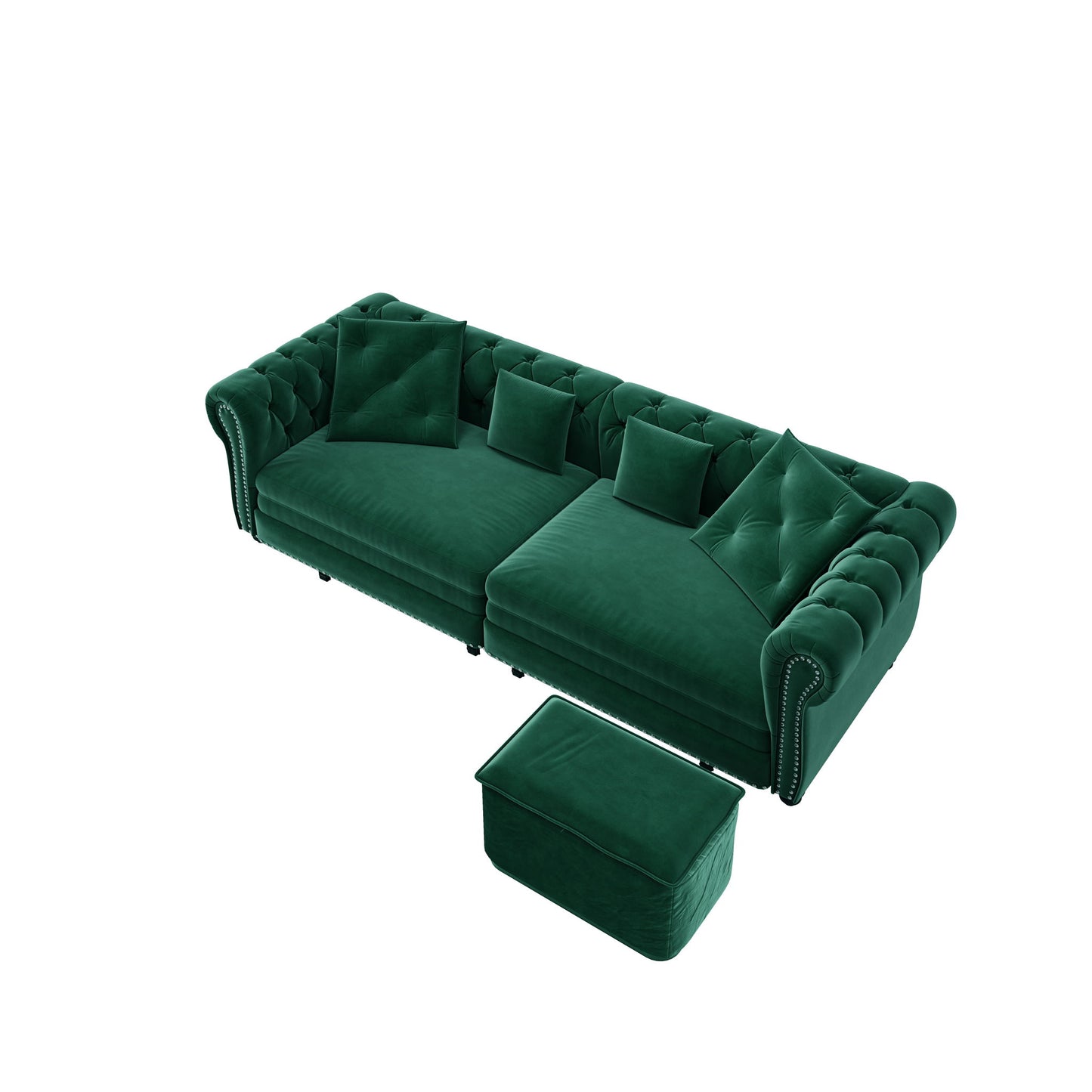 3 In 1 Pull Out Sofa Bed With Movable Ottoman