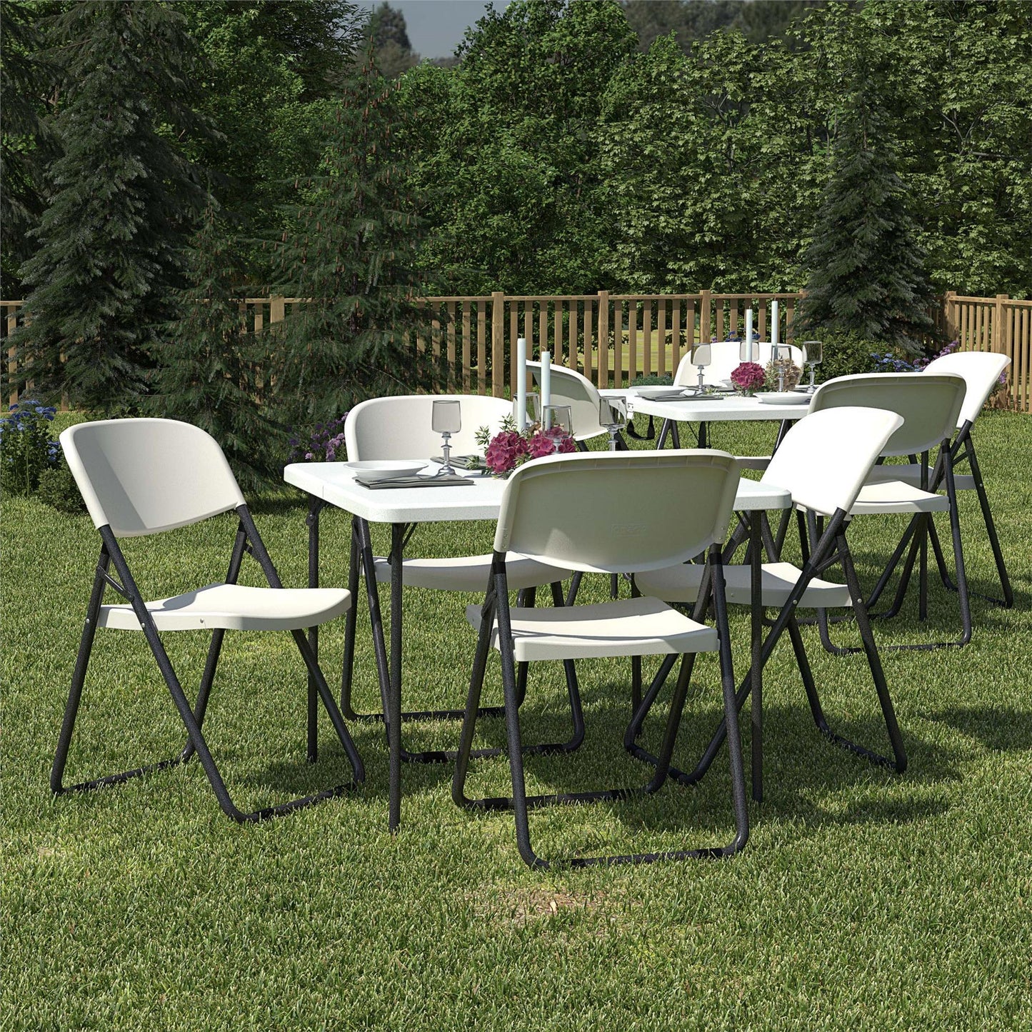 U - Leg Folding Chair - White