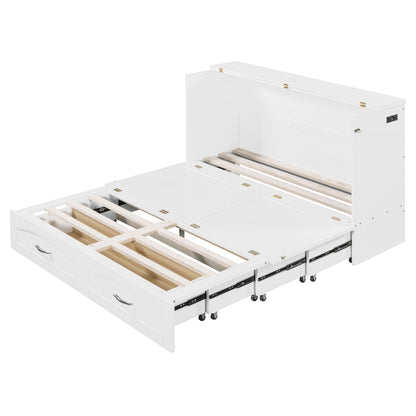 Murphy Bed With Drawer And A Set Of Sockets & USB Ports, Pulley Structure Design
