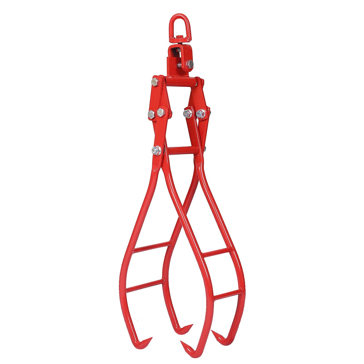 Heavy-Duty 4 Claw Timber Log Lifting Tongs Grabber - Red