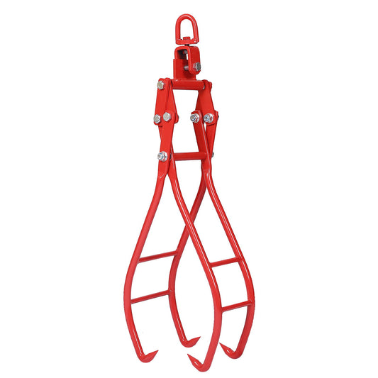 Heavy-Duty 4 Claw Timber Log Lifting Tongs Grabber - Red