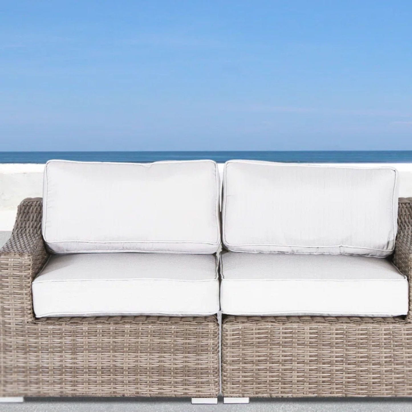 Chic Wide Outdoor Loveseat With Cushions Ideal For Stylish Outdoor Relaxation - Gray Mix