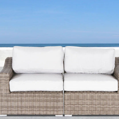 Chic Wide Outdoor Loveseat With Cushions Ideal For Stylish Outdoor Relaxation - Gray Mix