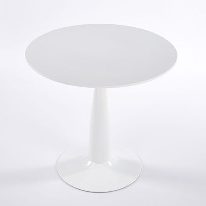 Pedestal Table, Round For Kitchen - White