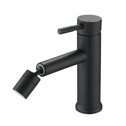 2 Mode Bathroom Faucet With 360 Degree Rotating Aerator For Sink - Matte Black