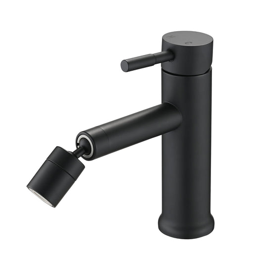 2 Mode Bathroom Faucet With 360 Degree Rotating Aerator For Sink - Matte Black