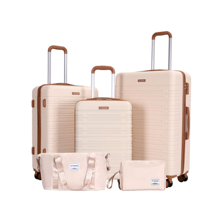 5 Piece Set Hard Case Spinner Wheels Luggage Sets With Tsa Lock
