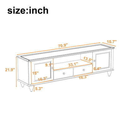 TV Stand For TVs Up To 80", Entertainment Center With Open Compartment