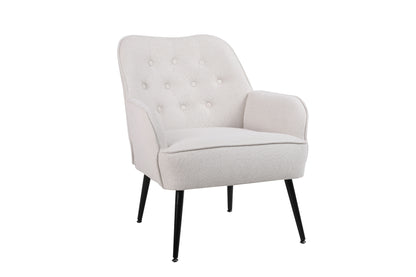 Modern Mid-Century Chair Linen Sherpa Armchair For Living Room