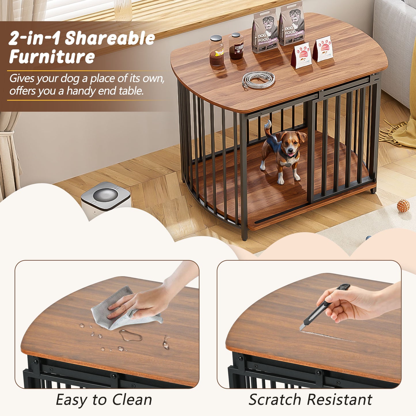 Furniture Style Dog Crate For Small And Medium Dogs