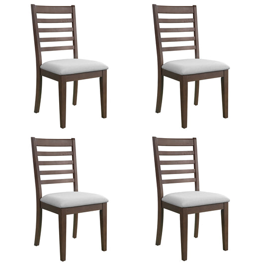 Upholstered Armless Chairs With High Ladder Back