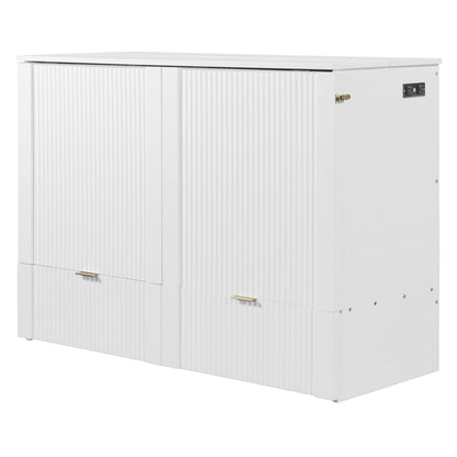 Murphy Bed With Drawer And A Set Of Sockets & USB Ports, Pulley Structure Design